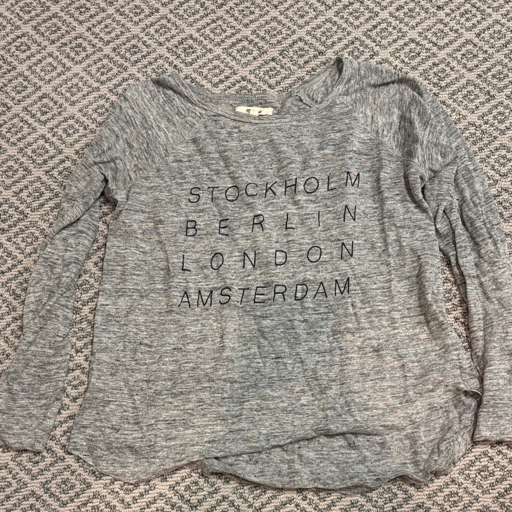 Madewell Heather Gray Graphic Tee size XS